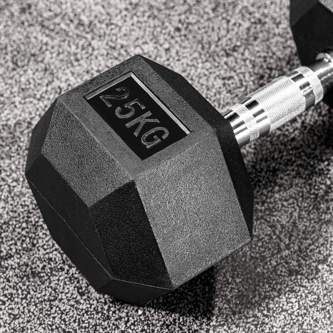 BRIXX 2.5kg - 25kg Hex Dumbbell & Rack Set | 10 Pairs - 275KG Package