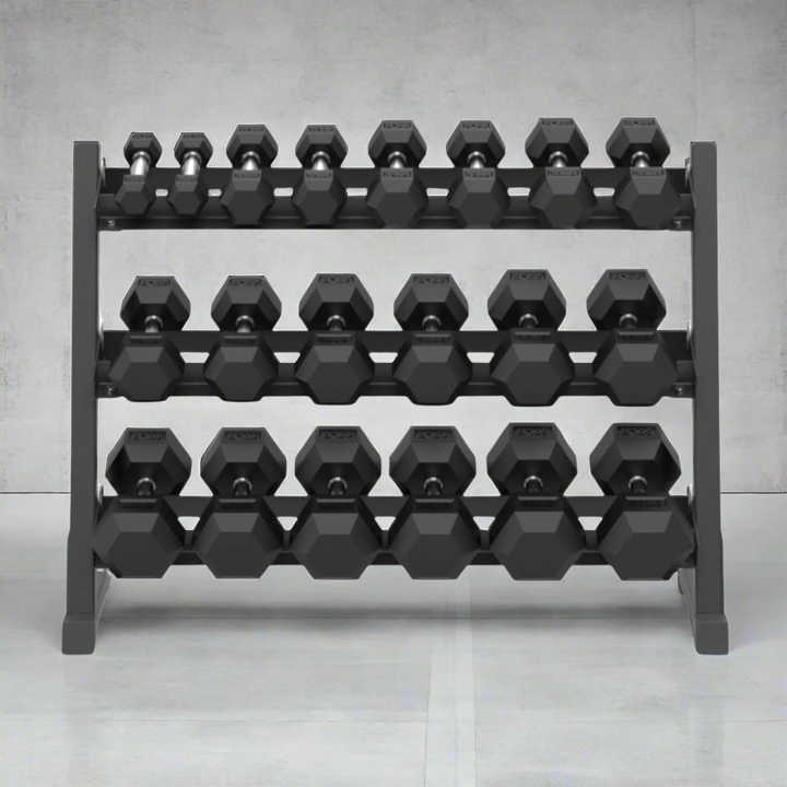 BRIXX 2.5kg - 20kg Hex Dumbbell & Rack Set | 8 Pairs - 180KG Package