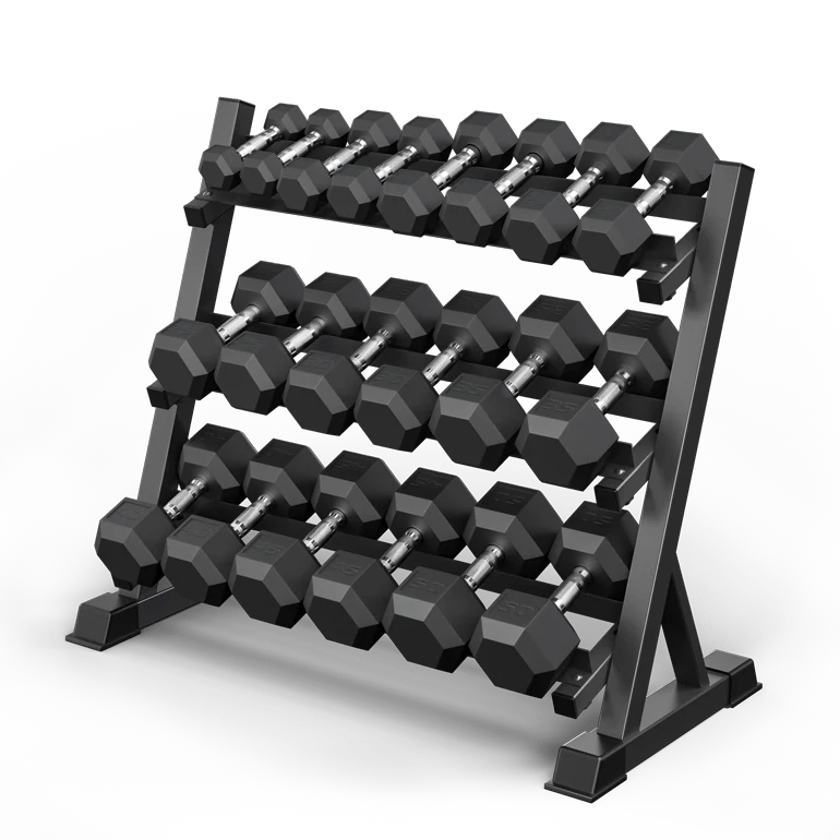 BRIXX 10kg - 30kg Hex Dumbbell & Rack Set | 8 Pairs - 315KG Package - BRIXX FITNESS