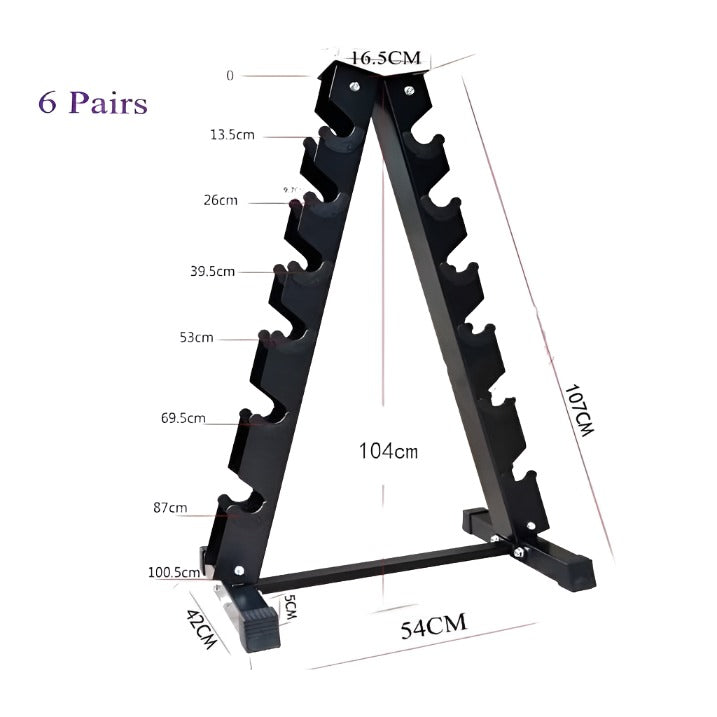 BRIXX 2.5kg - 15kg Dumbbell & Rack Set | 6 Pairs - 105kg Package - BRIXX FITNESS