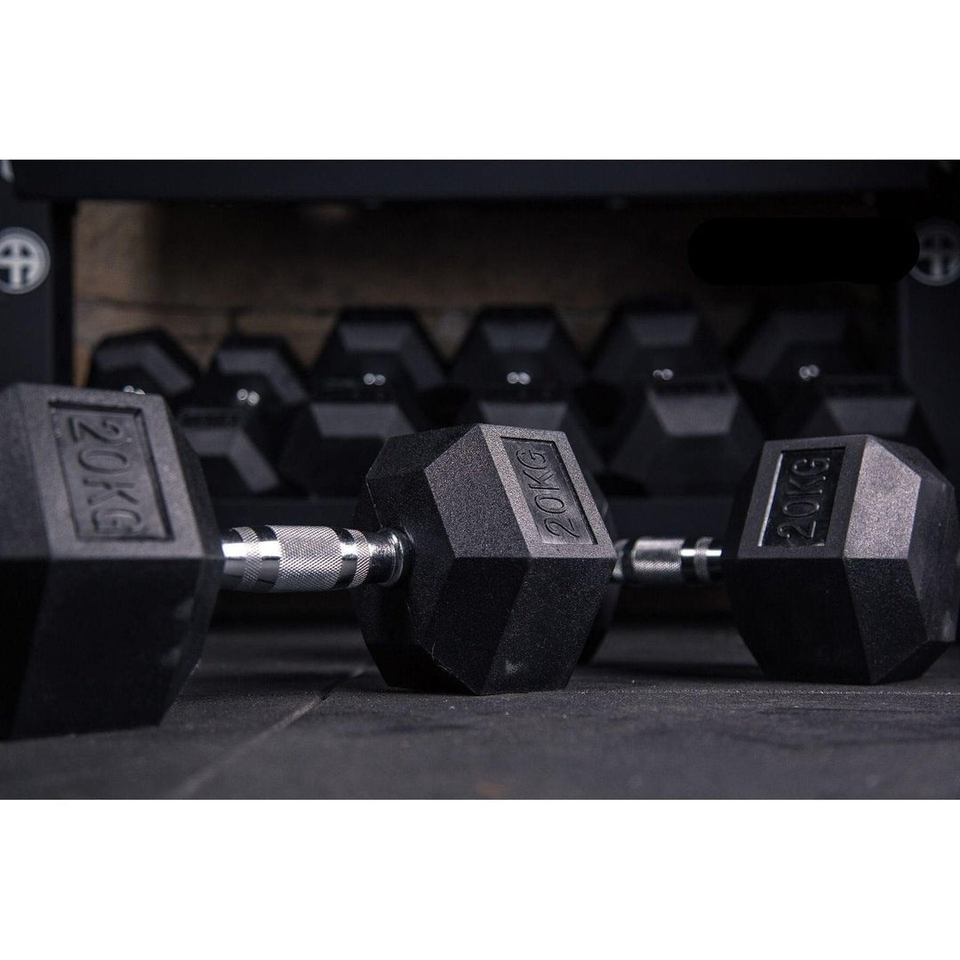 BRIXX 2.5kg - 20kg Hex Dumbbell & Rack Set | 8 Pairs - 180KG Package - BRIXX FITNESS