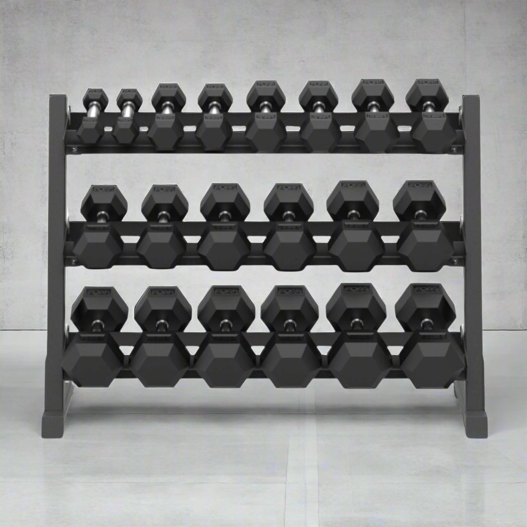 BRIXX 2.5kg - 20kg Hex Dumbbell & Rack Set | 8 Pairs - 180KG Package - BRIXX FITNESS