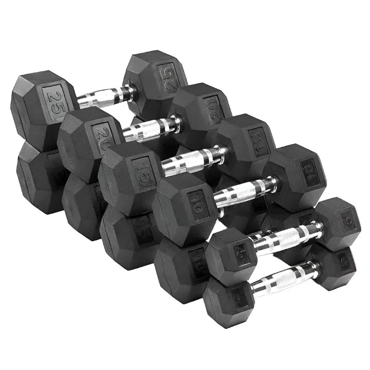 BRIXX 2.5kg - 30kg Hex Dumbbell & 2 Rack Set | 12 Pairs - 390KG Package - BRIXX FITNESS