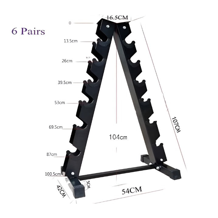 BRIXX 2.5kg - 30kg Hex Dumbbell & 2 Rack Set | 12 Pairs - 390KG Package - BRIXX FITNESS