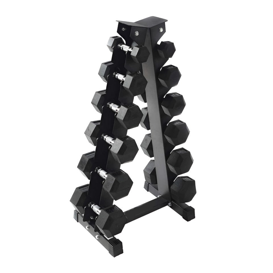 BRIXX 2.5kg - 30kg Hex Dumbbell & 2 Rack Set | 12 Pairs - 390KG Package - BRIXX FITNESS