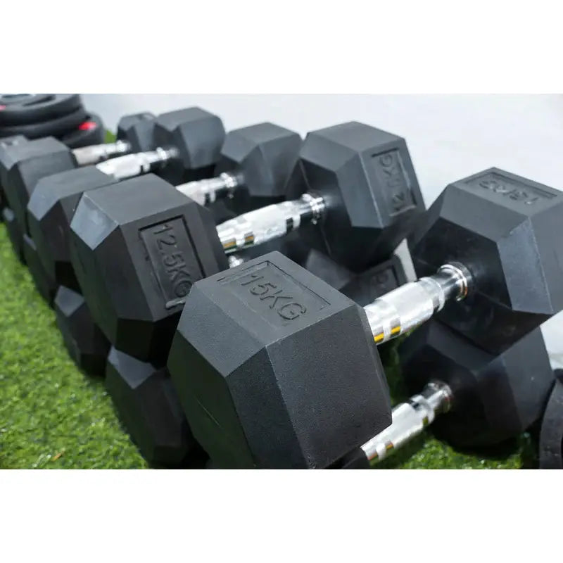 BRIXX 2.5kg - 30kg Hex Dumbbell & 2 Rack Set | 12 Pairs - 390KG Package - BRIXX FITNESS