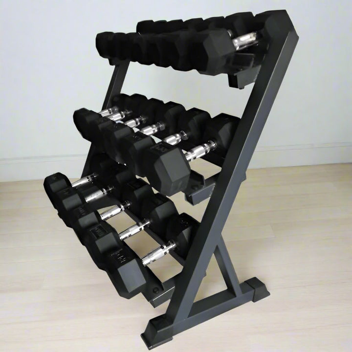 BRIXX 5kg - 30kg Hex Dumbbell Set & Rack | 6 Pairs - 210kg Package - BRIXX FITNESS