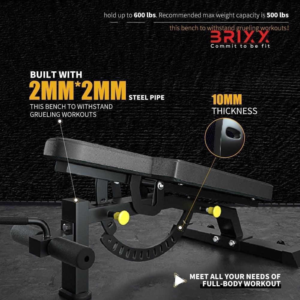 BRIXX Power Adjustable Bench - BRIXX FITNESS