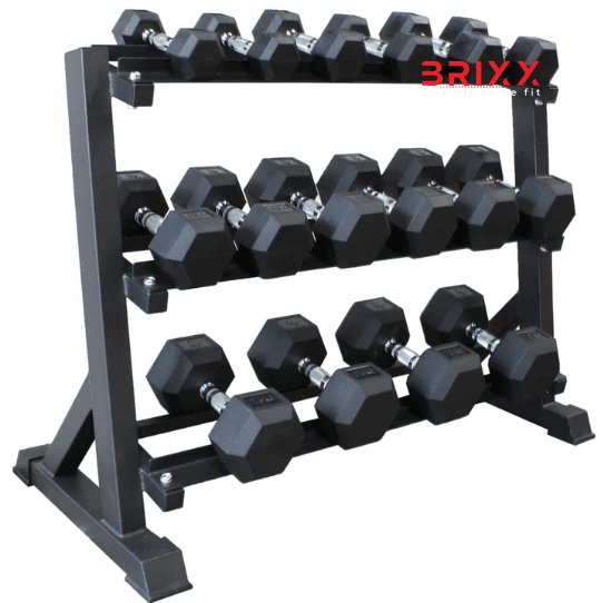 BRIXX Three - Tier Dumbbell Rack (133cm wide) - BRIXX FITNESS