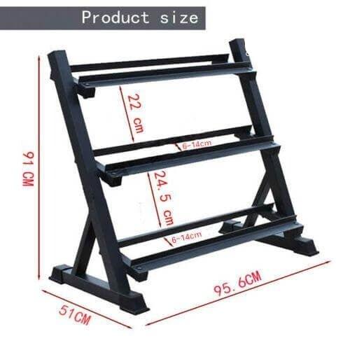 BRIXX Three - Tier Dumbbell Rack (95cm wide) - BRIXX FITNESS