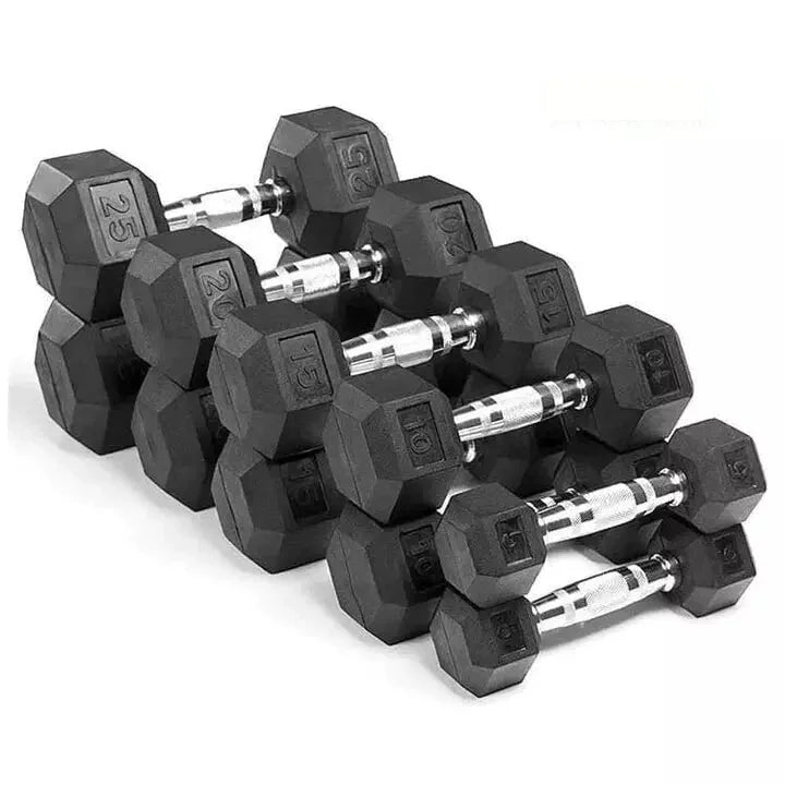 Rubber Hex Dumbbells (sold in pairs) - BRIXX FITNESS